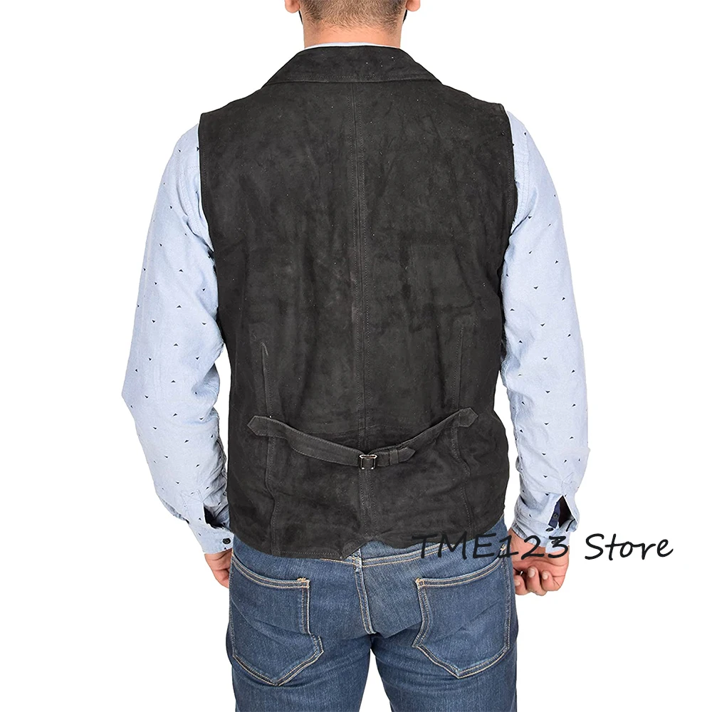 Men's Suit Vest Single-breasted Suede Vests Gentleman Punk Party Coat Sleeveless Jacket chaleco hombre
