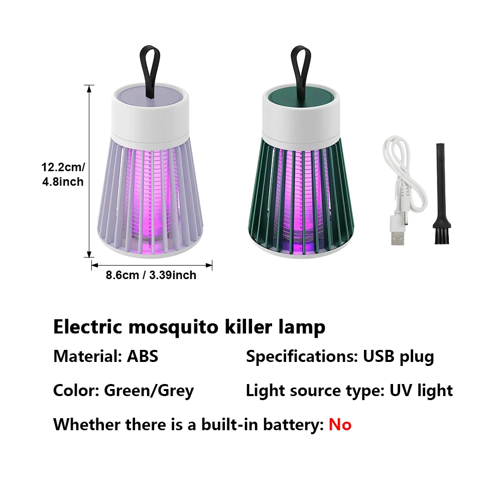 2-in-1 전기 모기 살충 램프 USB 벌레 퇴치기 LED 조명 포함 - 침실, 야외 캠핑용 - 말벌, 작은 벌레 퇴치 트랩
