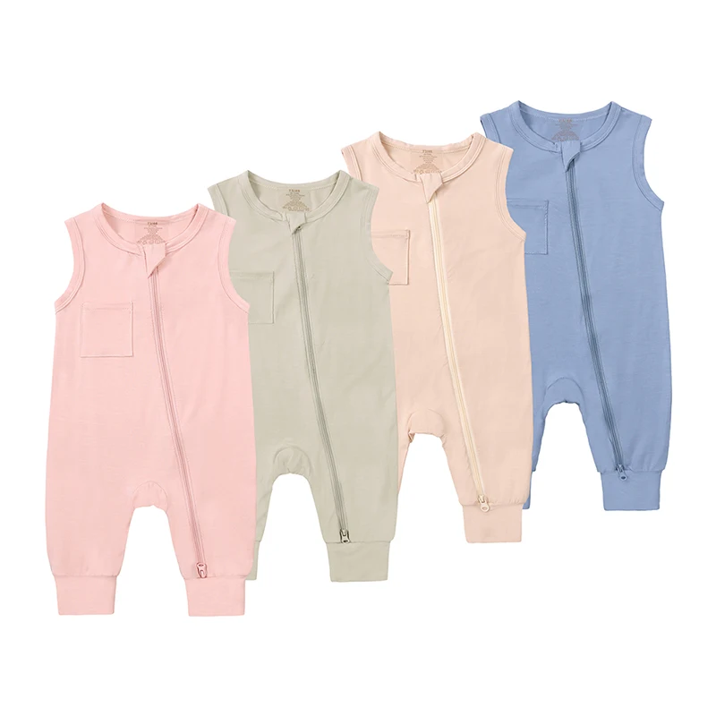 

Summer Toddler Zipper Romper Soft Bamboo Fiber Short Sleeve Baby Boy Girl Clothes New Born Onesies Baby Jumpsuit Girls Pajamas