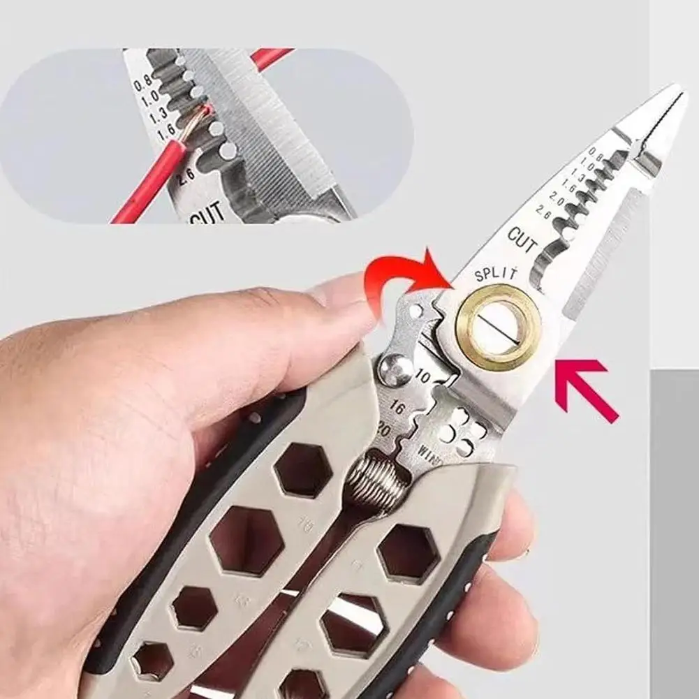 16 In 1 7-inch Multipurpose Wire Stripper Professional Tool Electrician Crimpe Pliers For Wire Stripping Cable Cutters Hand Tool