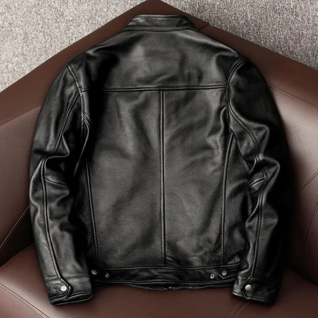 Shanlidadi Spring New Casual Versatile Jacket Men's Fashion Stand-up Collar Leather Jackets Youth 3