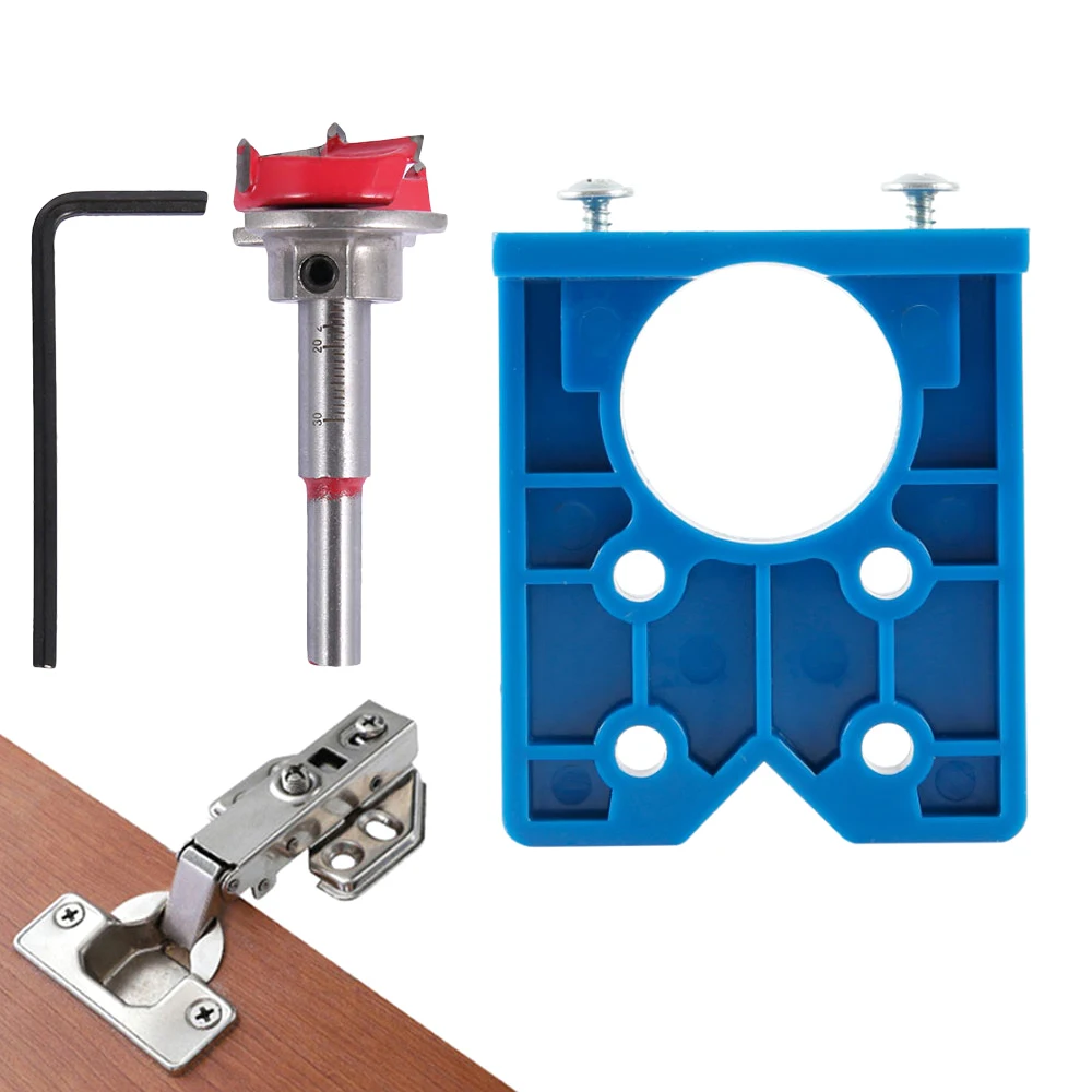 35mm Hinge Drilling Jig Kit Concealed Hinge Jig Boring Hole Drill Guide