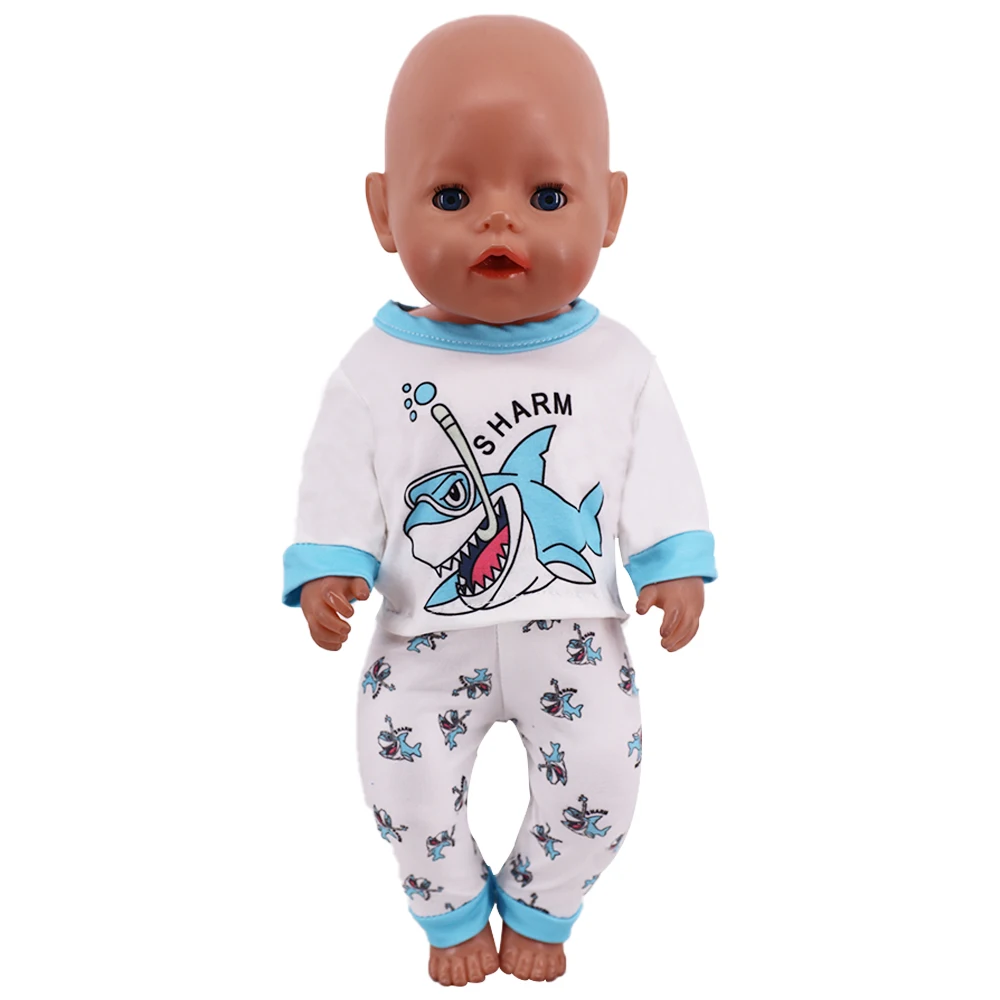 Kawaii Animal Pattern Doll Clothes Set For 43cm Born Baby Doll,18 Inch American Doll Girl's Toys,Birthday Christmas Gift 5