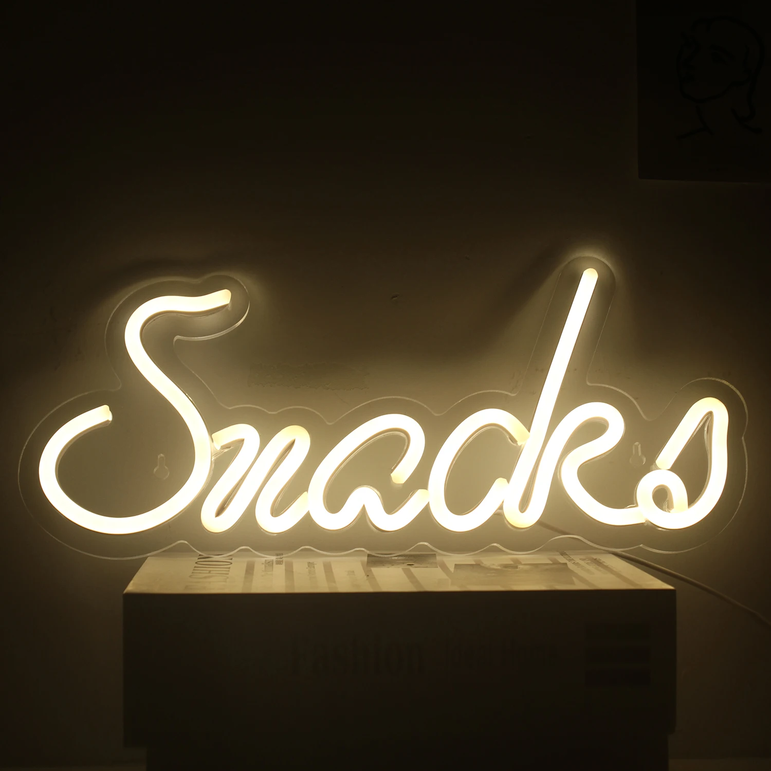 Tanie Przekąski Neon ciepła biała lampa neonowa do sypialni dzieci przekąski sklep