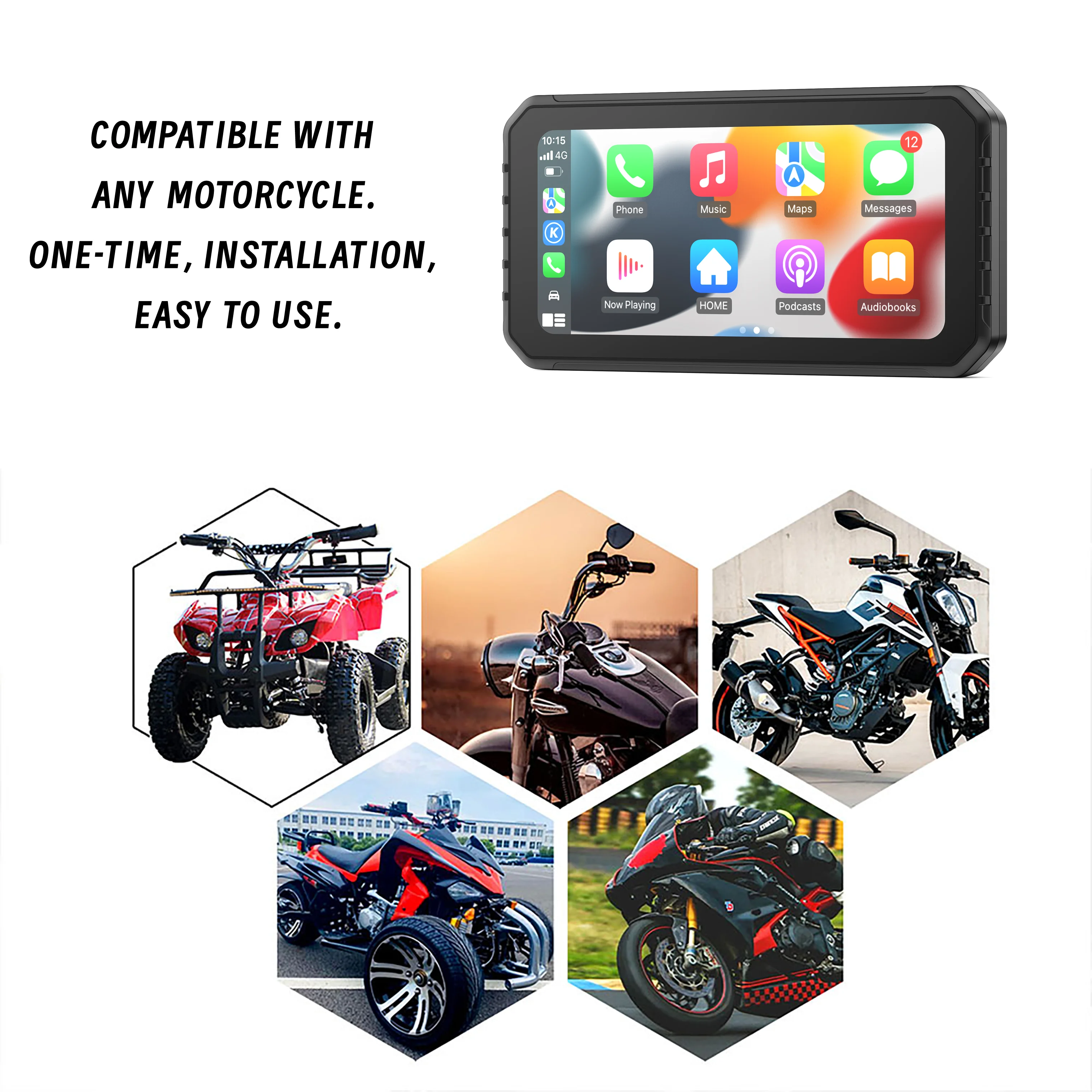 Spedal CL875 Wireless CarPlay＆Android Auto Motorcycle IP65 Waterproof Siri Google Voice Control Navigation 6.25Inch Touch Screen
