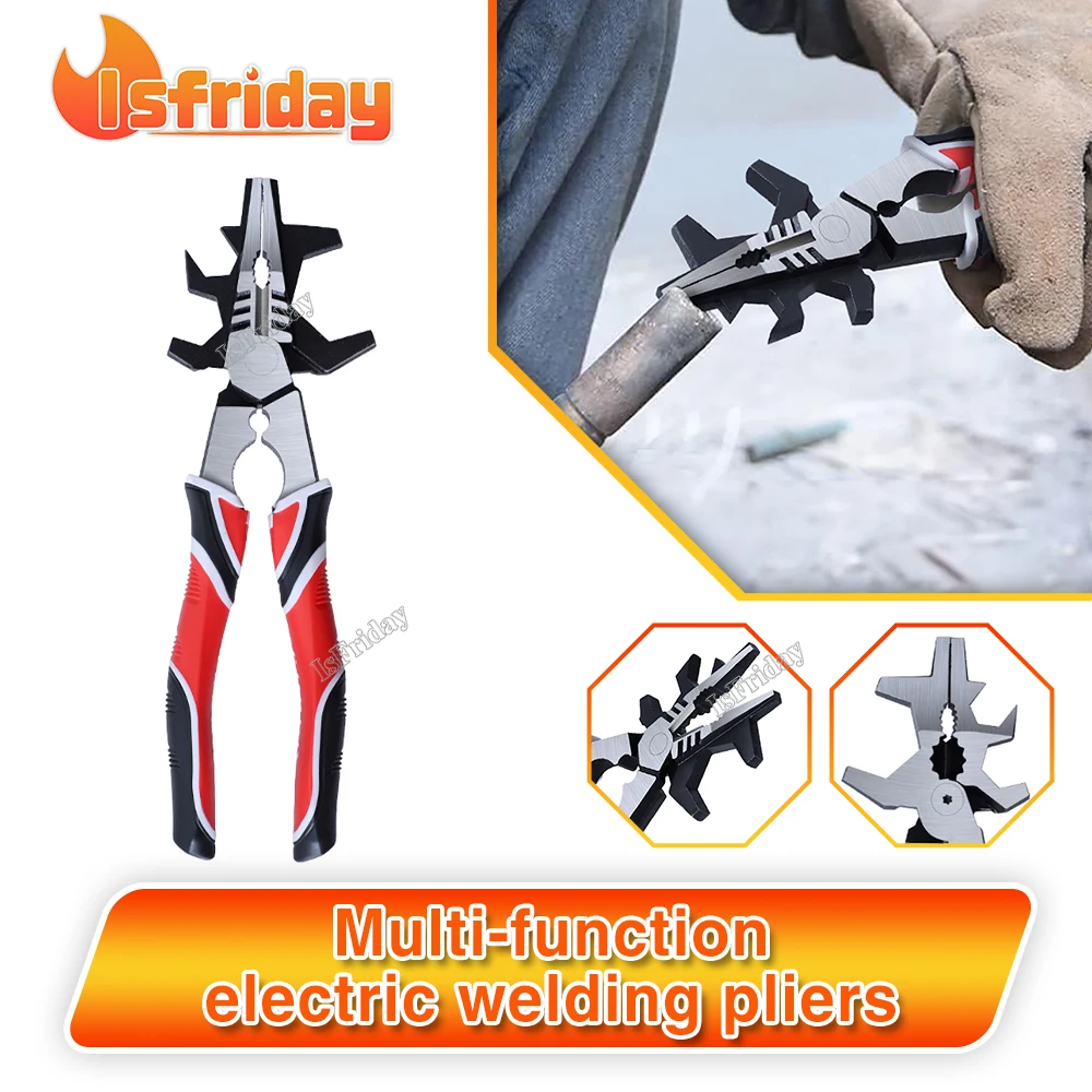 Multipurpose MIG Welding Pliers New Flat Mouth Pincers Wire Cutting Spring Loaded Installation Removing Wire Cutting welding accessories clamp