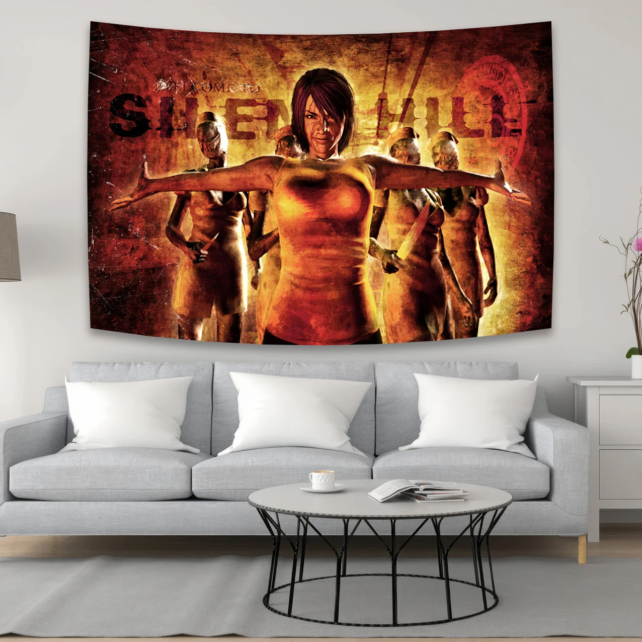 Настенный Гобелен Silents Hill с изображением персонажа фильма, Настенный декор для комнаты, Настенный декор для спальни (art.: 3920c31977bcd) - 3920c31977bcd