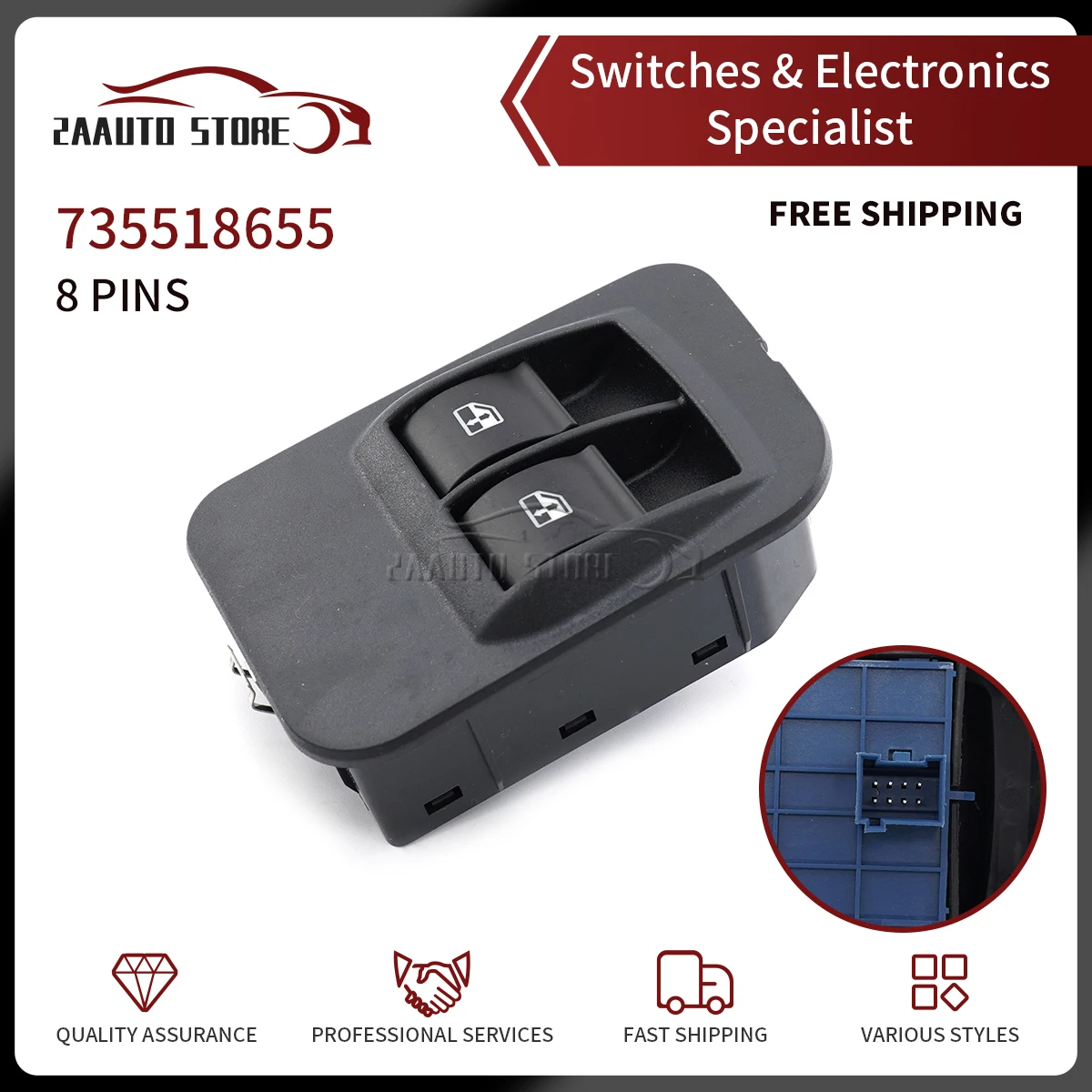Per Peugeot Bipper Tepee Per Citroen Nemo Fiat Fiorino Car Electric Power Lifter Master Window Switch Button 735518655