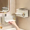Multipurpose Tissue Box Transparent Rectangular Tissue Storage Box Bathroom Wall Mounted Toilet Paper Case Desktop Napkin Box 1