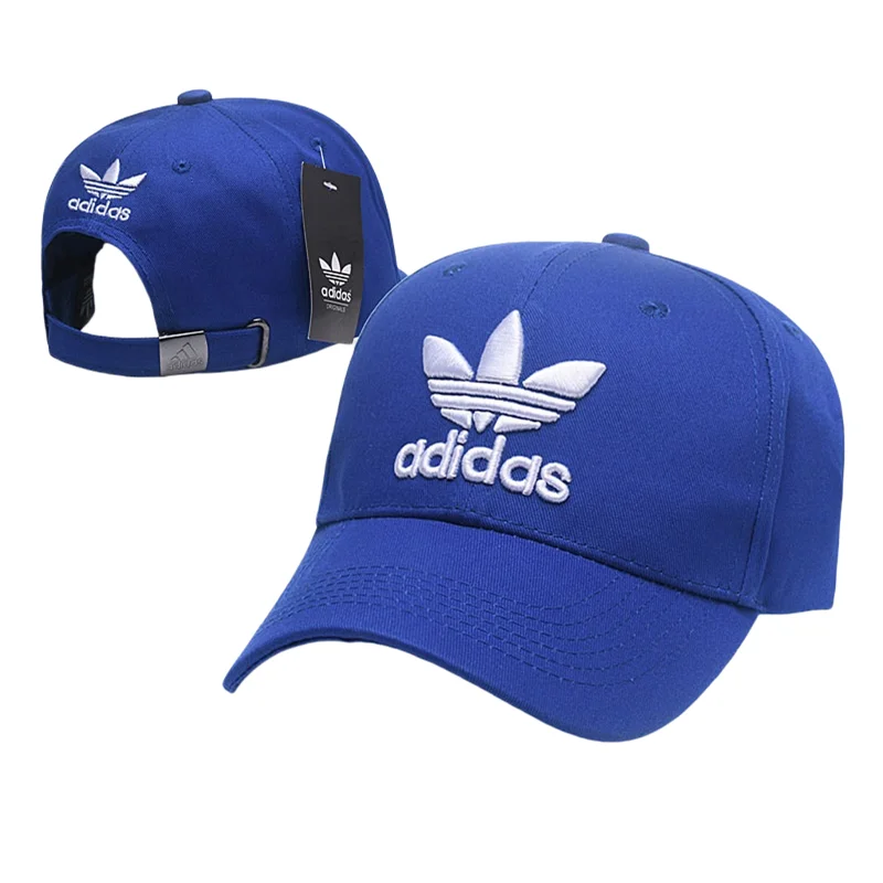 Adidas Men's and Women's Tennis Caps, Multifunction, Simplicity, Sports, Trendy, Versatile, Adjustable Peaked Caps, Blue White