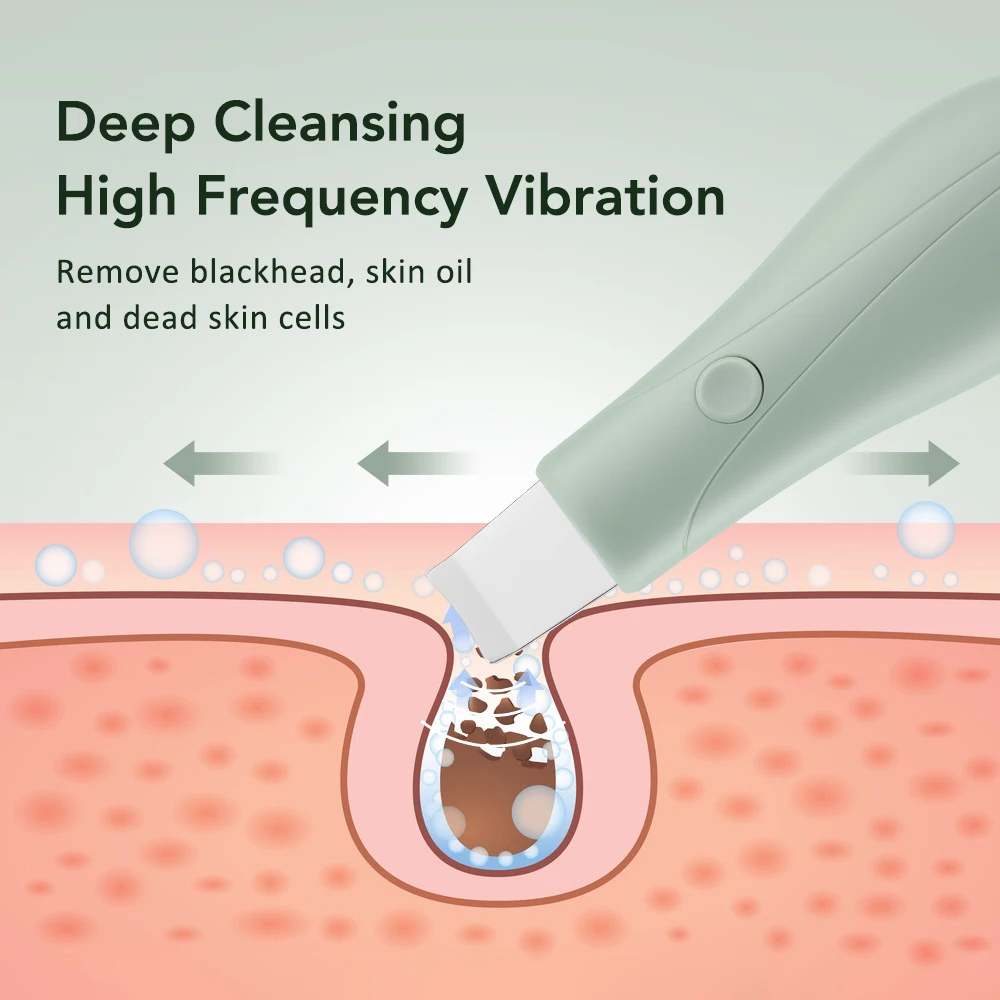 Deep Vibrate Skin Scrubber Facial Cleaner Shovel Spatula Not Ultrasonic Face Scr