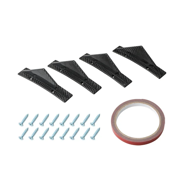 Car Rear Bumper Lip Universal Wing Shark Triangle Rear Bumper Diffuser For Audi A3 A4 A6 A5 Q5 Q7