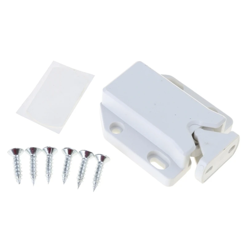 652F 6Pcs Cabinet Push Latches Push to Open Catch Lock Rebound Self-Locking Catch Hardware for Cabinet Drawer Wardrobe