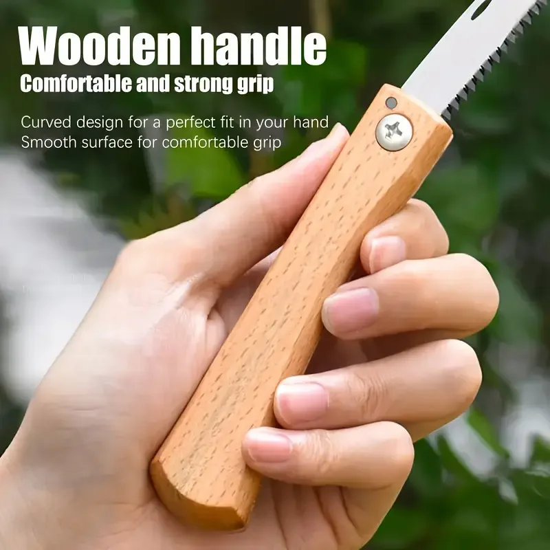 Folding Mini Hand Saw Non-slip Wooden Handle Pull Foldable Saw Flush Cut Trim For Handsaw Woodworking Plastic Cutting Tool