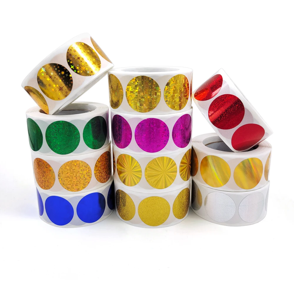 

500 Pieces/Roll Colorful Gold Red Round Stickers Gift Merchandise Decorative Envelope Seal Stickers Stickers Kids Toys
