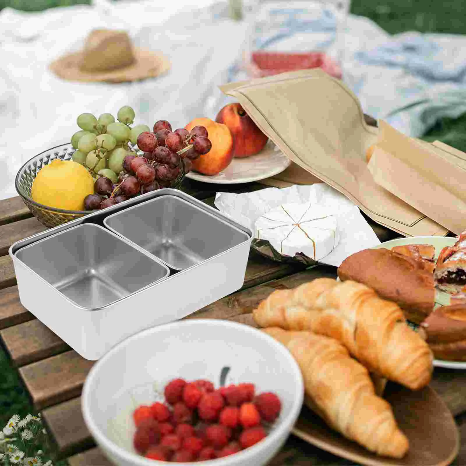 

Compartment Seasoning Box Candy Case Outdoor Decor Nuts Container Storage Dried Fruit Tray Cookies Creative Plate