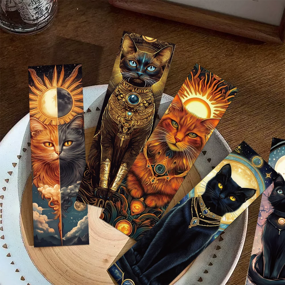 30pcs cat tarot bookmarks decorative reading books page markers paper cards creative gifts page markers diy bookmarks