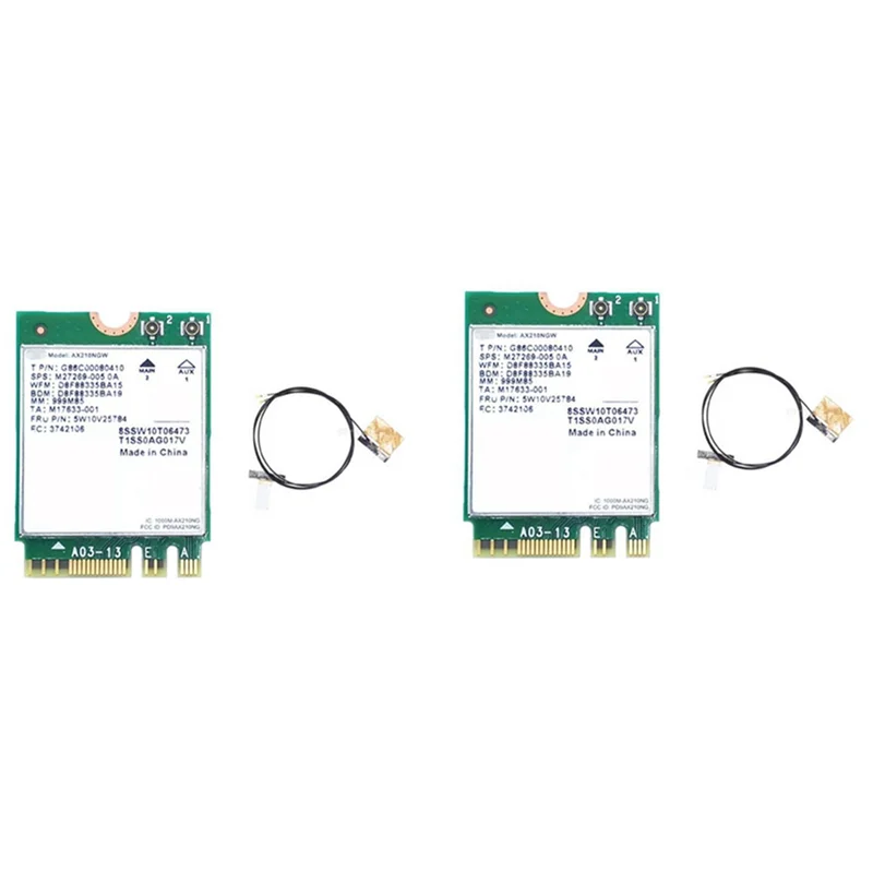 2X Wi-Fi 6E Bluetooth 5,2 для Intel AX210 двухдиапазонный 3000 Мбит/с M.2 беспроводная карта AX210NGW 2,4G/5G 802.11Ax