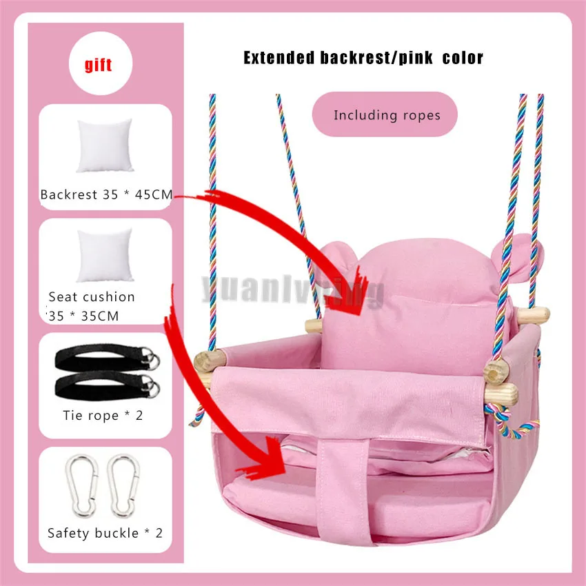Kids Swing Portable Ceiling Suspended Chair With Seat Cushion Kids Baby Children's Hammock with Safety Belt For Babies children swing toys