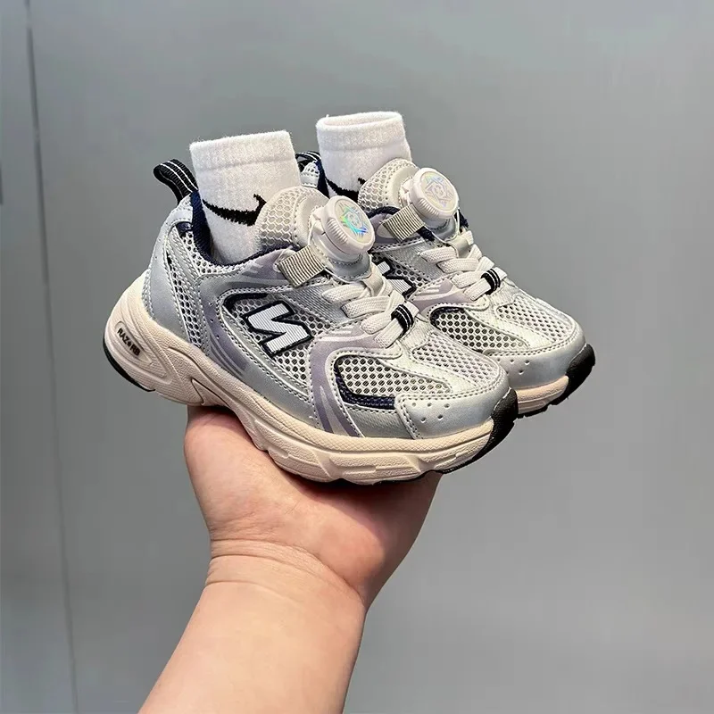 الأطفال ربيع 2025 نمط جديد أحذية رياضية الدورية زر...