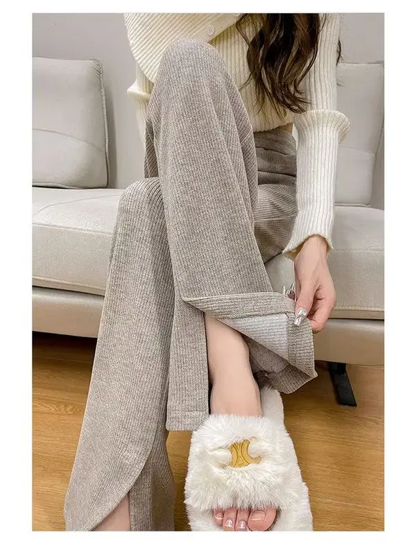 Maternity Pants Fall Winter 2023 New Open Wide-leg Pants Spring Autumn Outside Wear Bottoming Straight Pants Fall Clothing 4