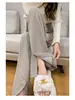 Maternity Pants Fall Winter 2023 New Open Wide-leg Pants Spring Autumn Outside Wear Bottoming Straight Pants Fall Clothing 4