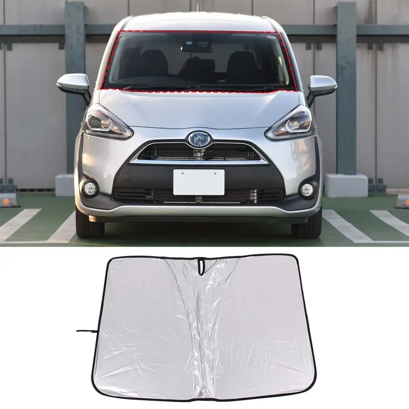 

For Toyota Sienta 10 series silver tape car styling car front windshield anti-UV sunshade car protection accessories