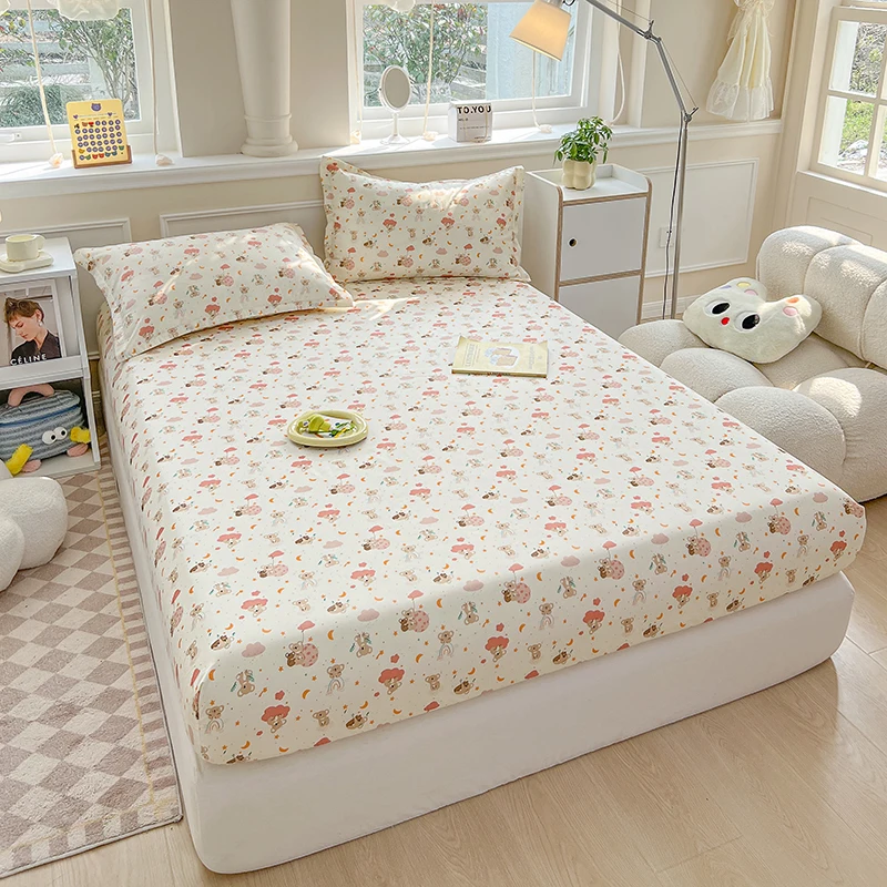 Fitted Bed Sheet Cartoon Style Bedsheets for Kids , Girls and Adult Single Mattress Cover Drap De Lit Sheets(without Pillowcase) 3