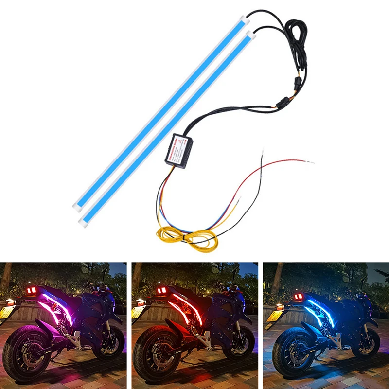 Motorcycle Turn Signal Lamp LED Daytime Running Lights Tail Light DRL Waterproof Decoration Strip Motor Brake Flowing Light motorcycle led lights motorcycle accessories