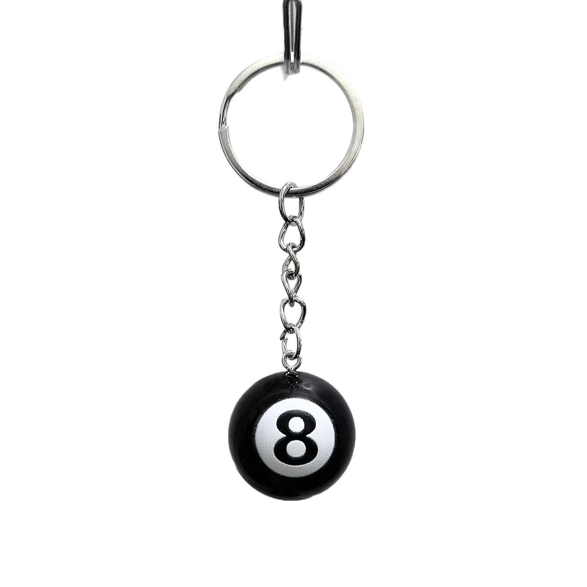 Key Chains 25mm No.8 Billiard Mini Ball Pendant Key Ring Resin Bar Table Decoration Jewelry Game Souvenir Gift