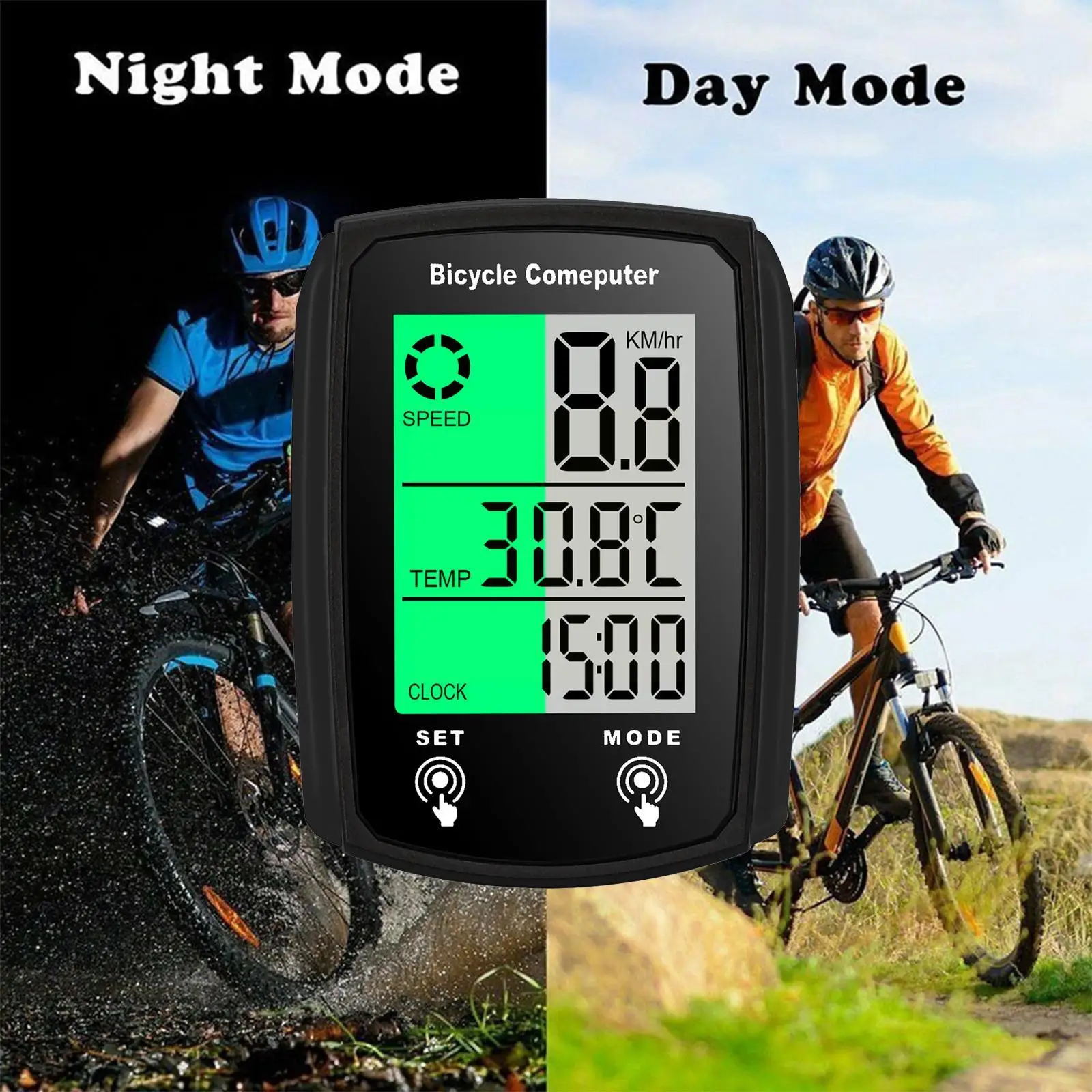 Bicycle Luminous Speedometer Odometer Auto Sleep/wake Cycling Odometer Bike USB LCD Rechargeable Dispaly Portable Computer X1M0