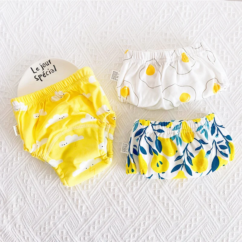 

3Pc/set Reusable Baby Training Pants 6 Layers Washable Cotton Elastic Waist Cloth Diapers for 8-18KG Baby Panties Nappy Changing