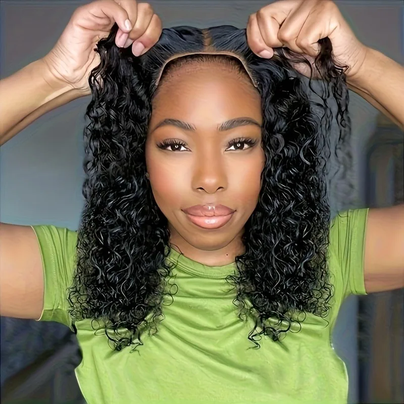 Wet and Wavy 13x4 Lace Front Wig Human Hair Curly Wig 100% Virgin Human Hair Pre Plucked Wigs for Women with Natural Hairline 2