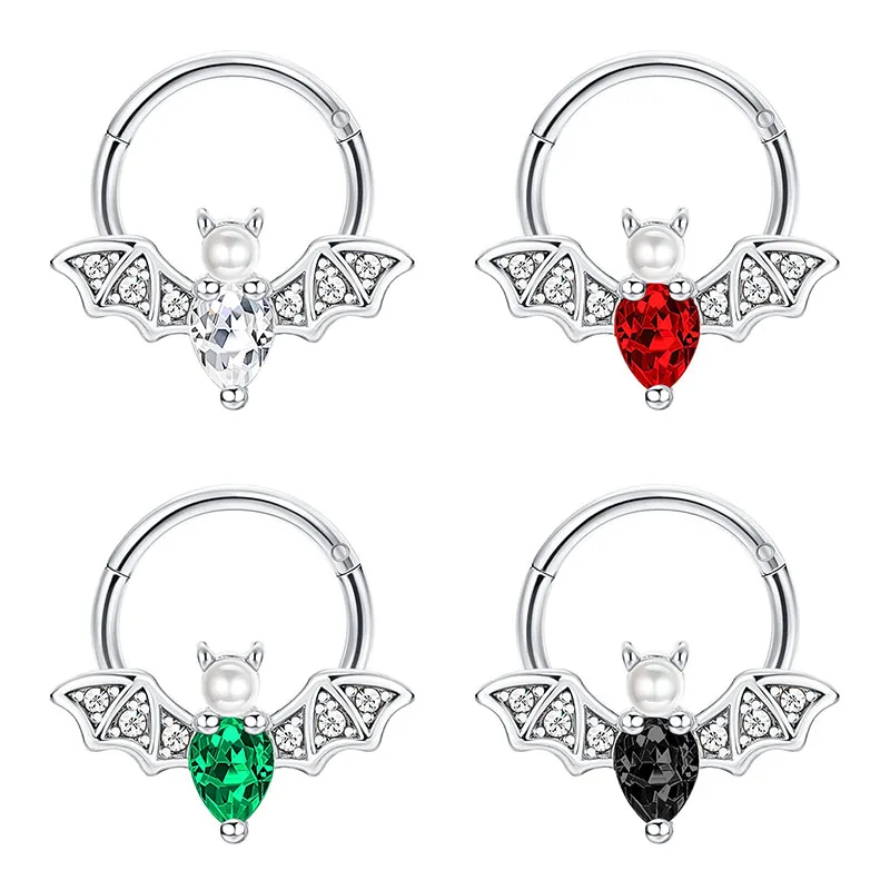 

1Pc 16G Bat Nose Ring Bat Septum Ring Septum Jewelry Stainless Steel Daith Earring Helix Tragus Cartilage Rook Piercing Jewelry