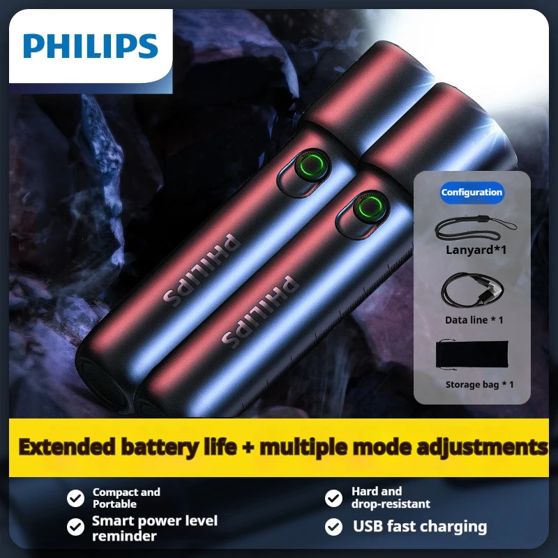 Manuel d'utilisation de la lampe torche rechargeable USB Philips SFL3121