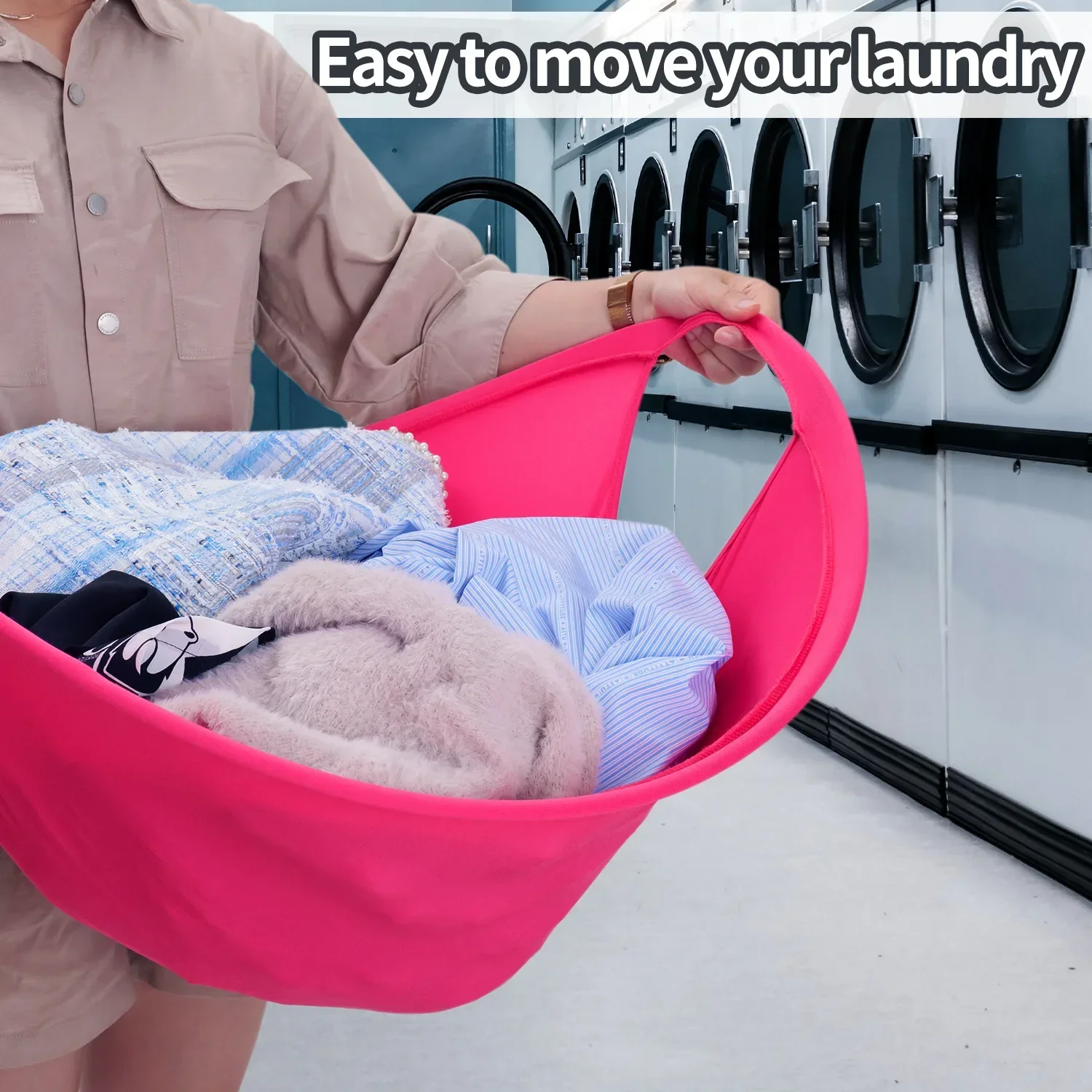 Ins Foldable Laundry Basket Dirty Clothes Basket Bag Laundry Hamper Pop-up Storage Home Bag Container Tools