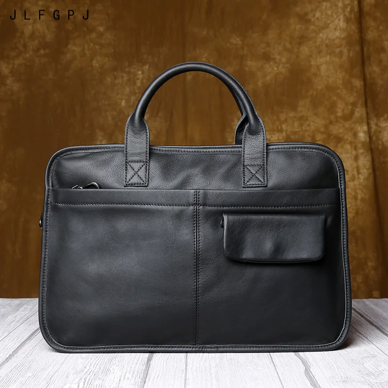 

Genuine Leather Men's Horizontal Handbag First Layer Of Cowhide Large Capacity Simple Leisure Business Briefcase
