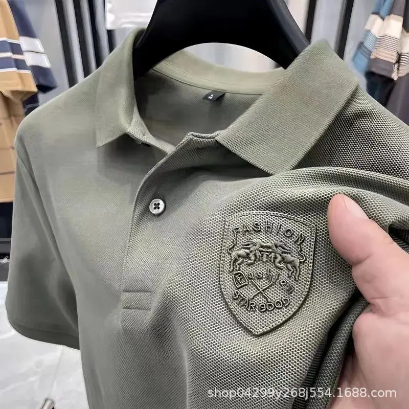 

XYW 2024 Summer New POLO Shirt Men's Business Gentleman Embroidered Lapel Breathable Short sleeved Fashion T-shirt Men's M-3XL