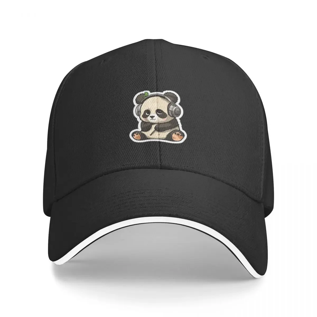 

Panda with headphones Baseball Cap hard hat tea Hat Rugby For Man Women's
