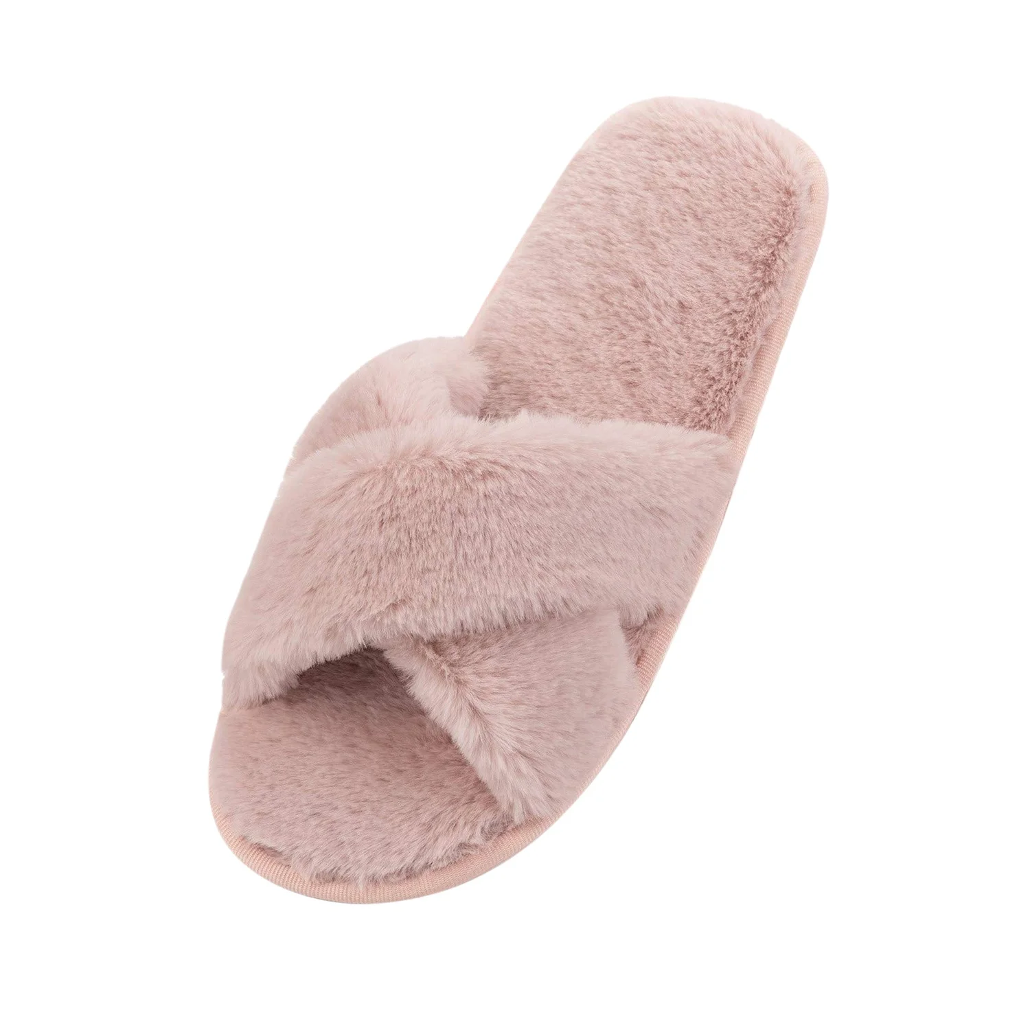 

Женские домашние пушистые тапочки на осень и зиму, плоские Нескользящие хлопковые тапочки для спальни, мягкие домашние уличные сандалии розового цвета 39