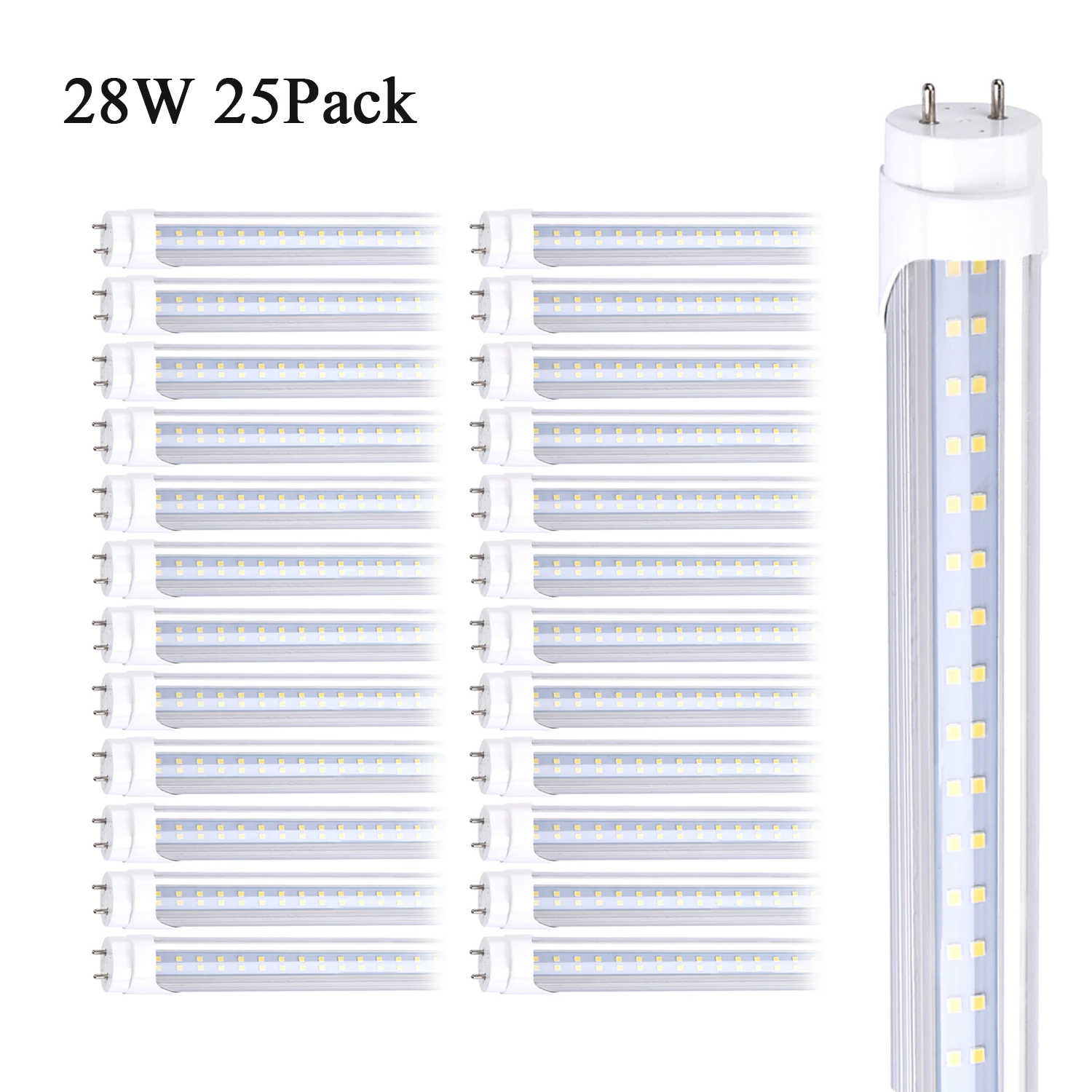 

25Pcs/lot 1.2m 4Foot G13 Bi Pin Led Tube Light Bulbs 6000K Cold White 28W 4FT 2 Pin 4' Led Shop Light AC 85-277V 120V 110V