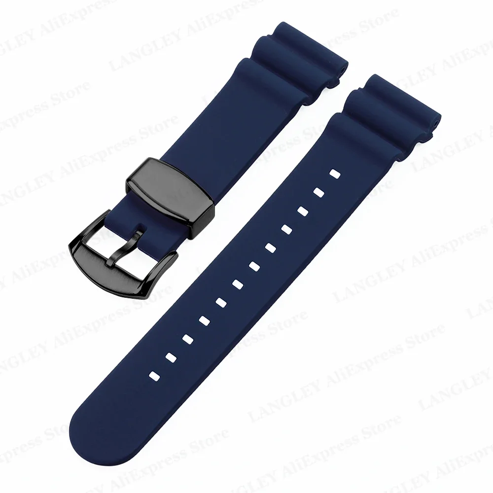 Premium Silicone Watch Band with Ring Clasp and Pin Buckle - Available in 20mm and 22mm