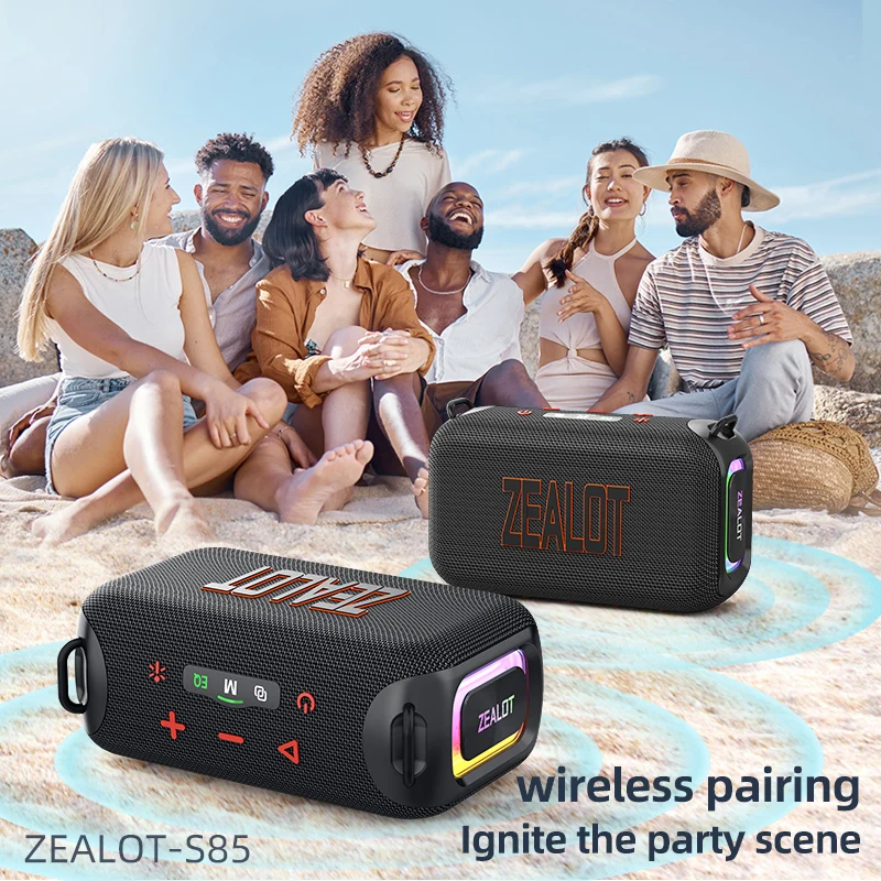 ZEALOT-S85 50W ポータブル Bluetooth スピーカー、デュアル