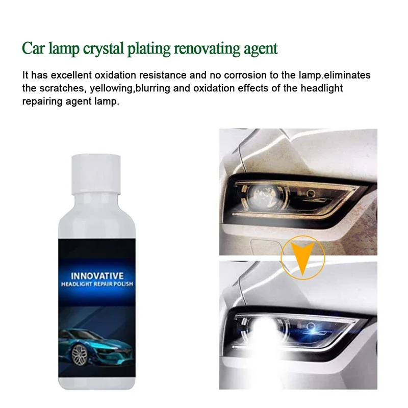 Car Scratch Remover Car Headlight Restoration Kit 20ML Car Headlight Repair Coating Solution Repair Kit Oxidation Rearview Coating Headlight Polishing Anti-scratch Liquid