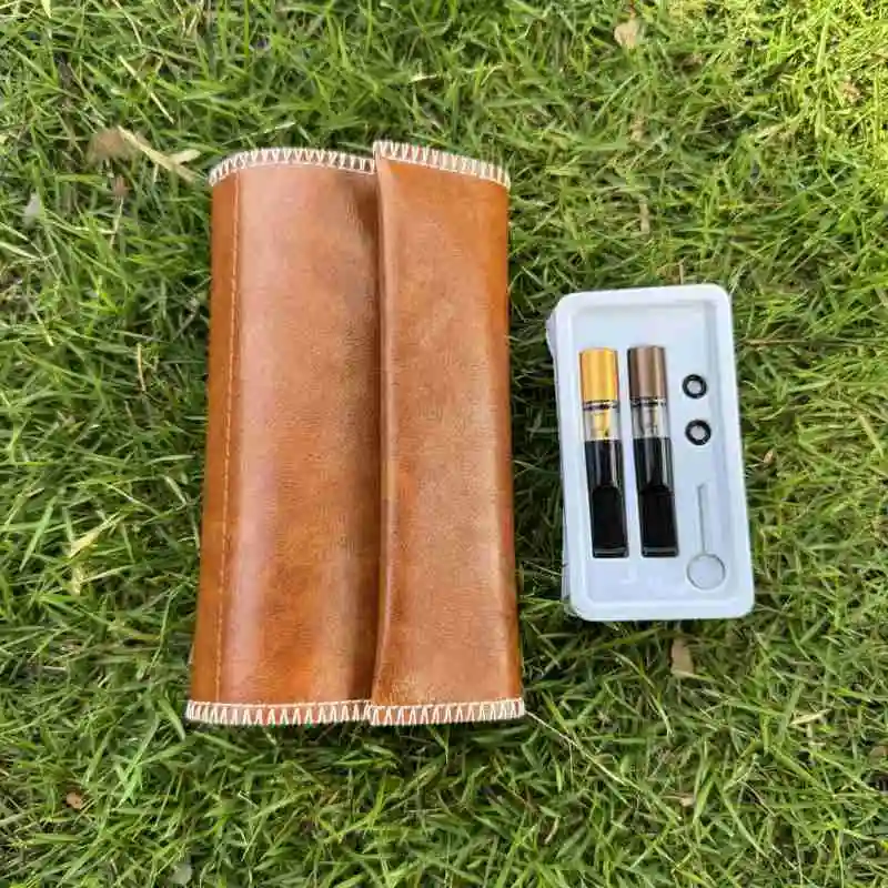 Premium PU Leather Tobacco Pouch & Smoking Accessories Organizer with Filter Tips