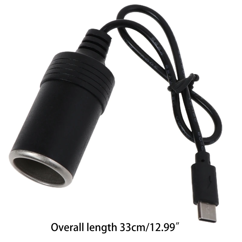 USB C PD Type C Male to 12V Car Cigarette lighter Socket Female Step Up  Cable for Driving Recorder GPS E-Dog Car Fan