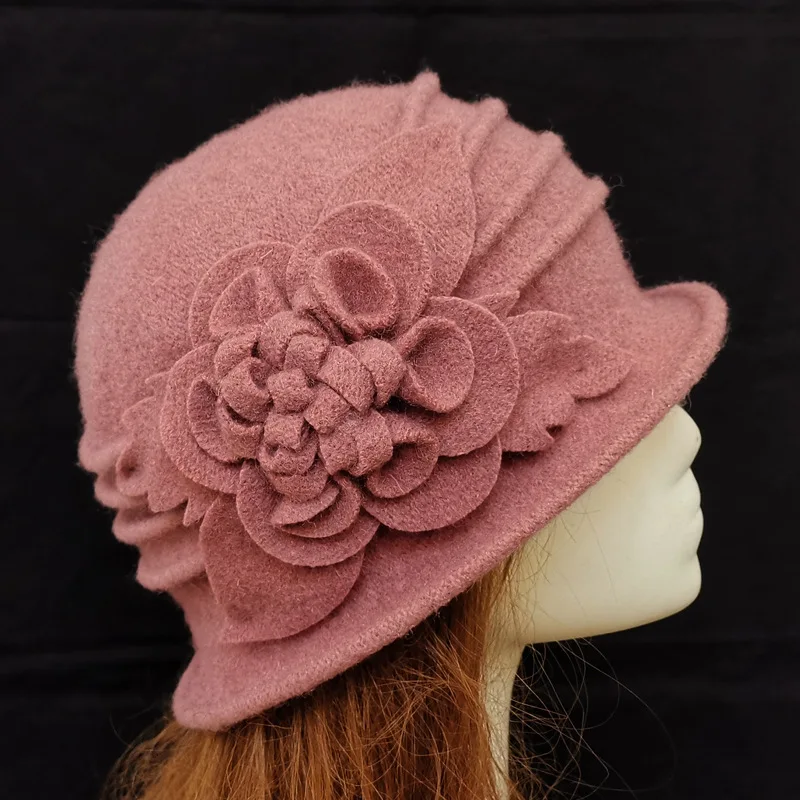 Dome Fedora Middle aged ladies Wool Hat Mom Hats Autumn and Winter Warm Cap fashion hat