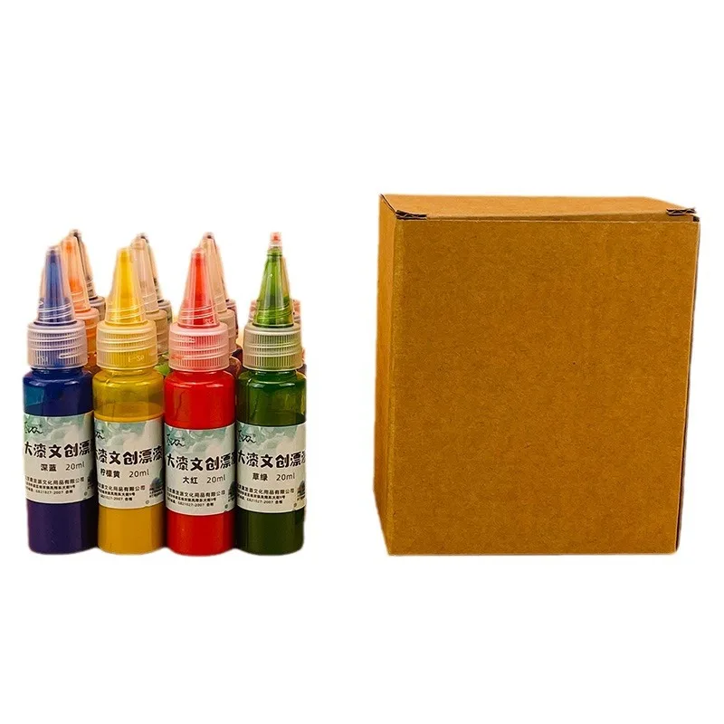 20ML 무형 문화 유산 크리 에이 티브 DIY 페인트 팬 안료 그룹 팬 고대 스타일 쌀 종이 자연 드리프트 페인트