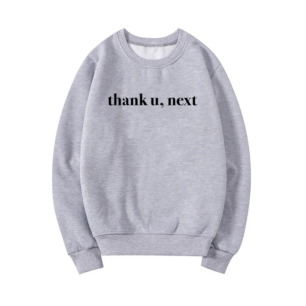 Thank U Next 맨투맨 여성용 하라주쿠 그래픽 후드, 90 년대 패션 크루넥 스웻셔츠, 스트리트웨어 캐주얼 풀오버, 팬 선물