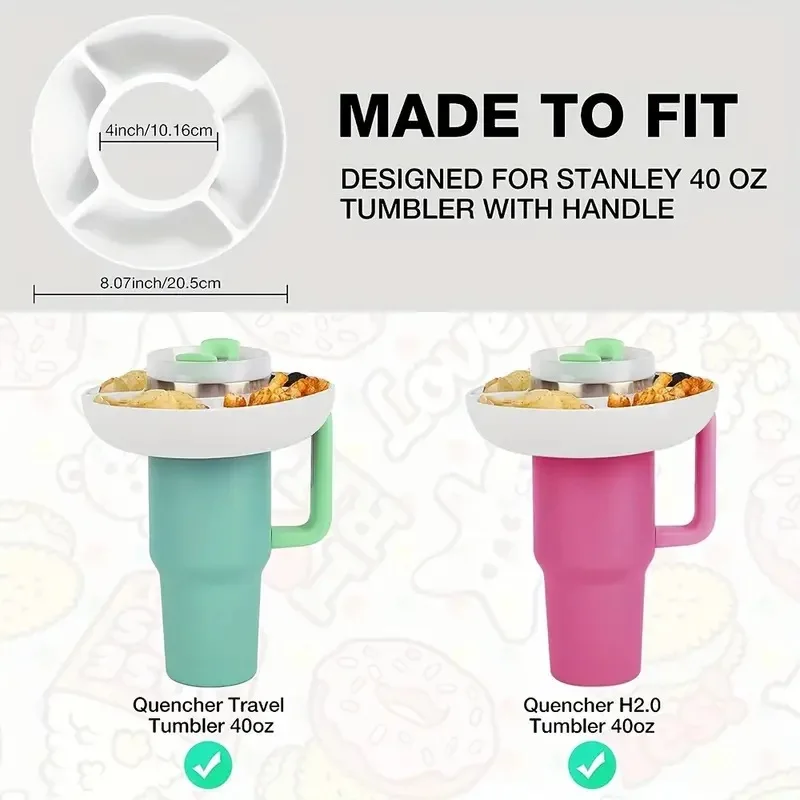 Silicone bowl for snacks with ASA: tray ring for portable snacks, comfortable and folding easy food storage